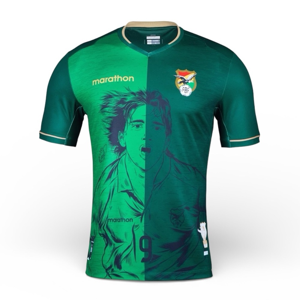 Marathon Bolivia 2023 Marcelo Moreno Tribute Jersey M Green M. Martins 9